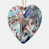 ORIENTAL FAIRY TALE Blue Sapphire Heart Keramisch Ornament (Links)