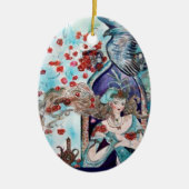 ORIENTAL FAIRY TALE Blue Sapphire Keramisch Ornament (Voorkant)