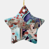 ORIENTAL FAIRY TALE Blue Sapphire Star Keramisch Ornament (Voorkant)
