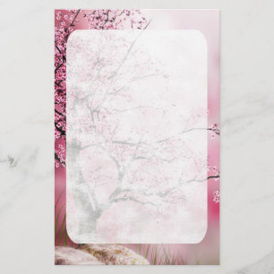 Oriental Fantasy Cherry Blossom Stationery Briefpapier