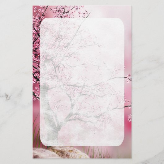 Oriental Fantasy Cherry Blossom Stationery Briefpapier (Voorkant)
