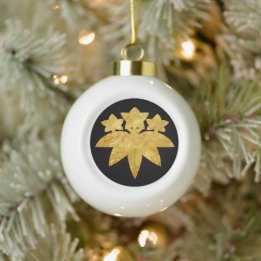 Oriental Faux Gold Kamakura Minamoto Japan Mon Art Keramische Bal Ornament