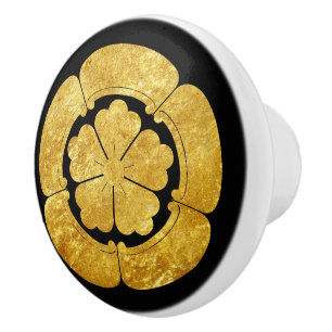 Oriental Faux Gold Oda Japan Mon Oriental Art Keramische Knop