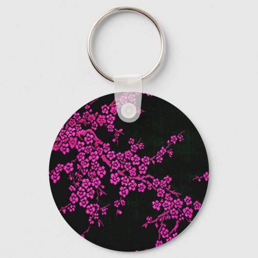 Oriental floral cherry blossom japanese sleutelhan sleutelhanger (Voorkant)
