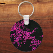 Oriental floral cherry blossom japanese sleutelhan sleutelhanger (Voorkant)