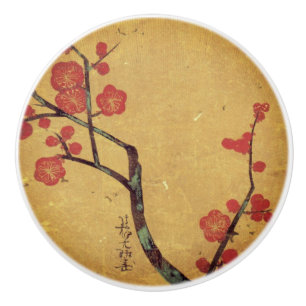 Oriental floral japanese cherry blossom keramische knop