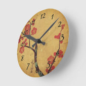 Oriental floral japanese cherry blossom ronde klok (Hoek)