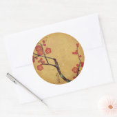 Oriental floral  japanese cherry blossom ronde sticker (Envelop)