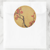 Oriental floral  japanese cherry blossom ronde sticker (Tas)