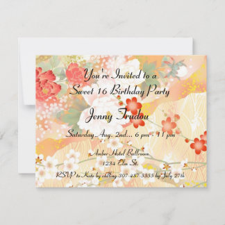 Oriental Floral Multipurpose Birthday Invitation Kaart