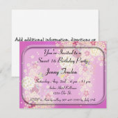 Oriental Floral Multipurpose Birthday Invitation Kaart (Voorkant / Achterkant)