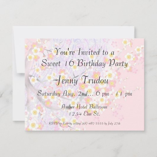 Oriental Floral Multipurpose Birthday Invitation Kaart (Voorkant)