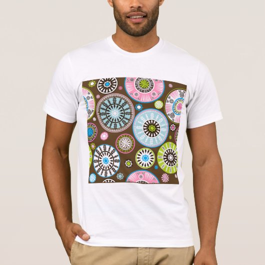 Oriental Floral Pattern Mannen T-Shirt (Voorkant)
