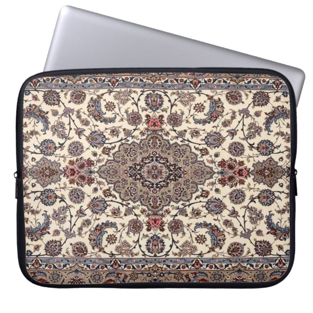 Oriental Floral Persian tapijt Patroon Laptop Sleeve (Voorkant)