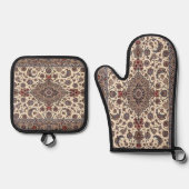 Oriental Floral Persian tapijt Patroon Ovenwant & Pannenlap Set (Voorkant)