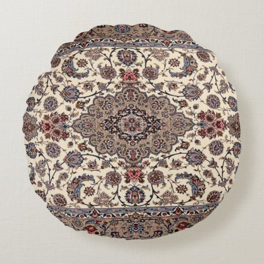 Oriental Floral Persian tapijt Patroon Rond Kussen (Voorkant)