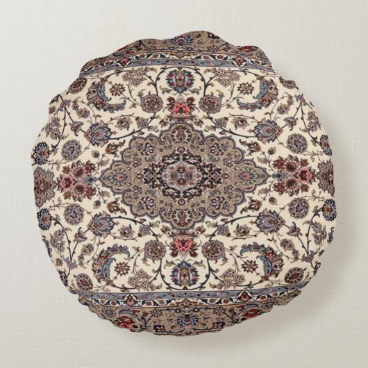 Oriental Floral Persian tapijt Patroon Rond Kussen (Achterkant)