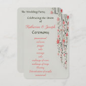 Oriental floral waterverf bruiloft programma parti (Voorkant / Achterkant)