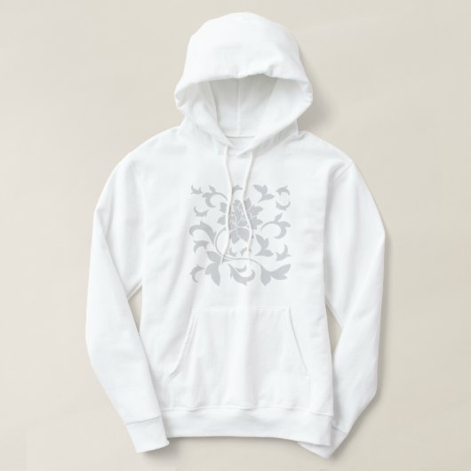 Oriental Flower-Grey Hoodie (Design voorkant)