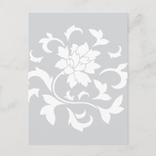 Oriental Flower - Silver Circular Pattern Briefkaart