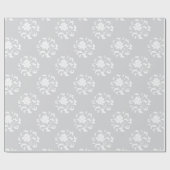 Oriental Flower - Silver Circular Pattern Cadeaupapier (Vlak)