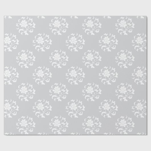 Oriental Flower - Silver Circular Pattern Cadeaupapier (Vlak)