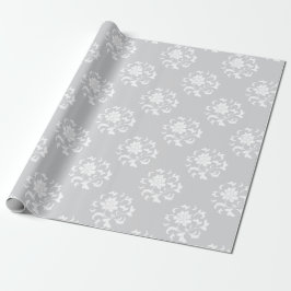 Oriental Flower - Silver Circular Pattern Cadeaupapier