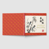 Oriental Flowers birds modern Chinese wedding  Gastenboek (Volledig)