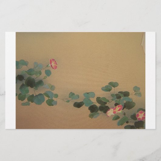 Oriental Flowers Stationery Briefpapier (Voorkant)