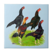 Oriental Game Fowl Quartet Tegeltje (Voorkant)