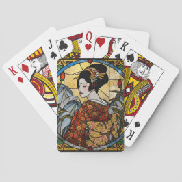 Oriental Geisha Stained Glass   Pokerkaarten