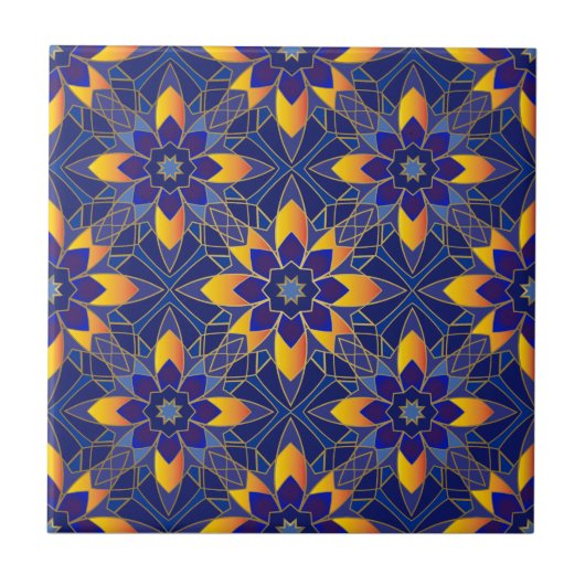Oriental Geometric Pattern Tegeltje (Voorkant)