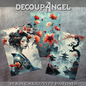 Oriental Girl Elegance -Decoupage- Inpakpapier Vel