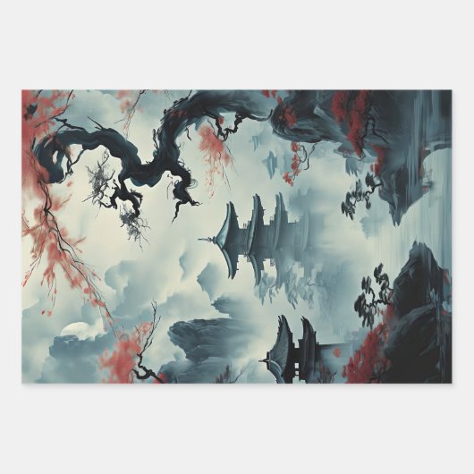 Oriental Girl Elegance -Decoupage- Inpakpapier Vel (Voorkant 2)