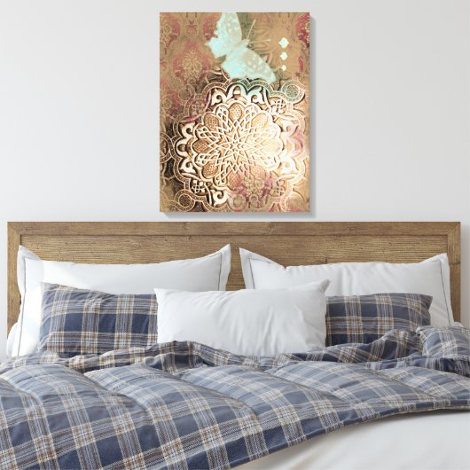 Oriental Glow II - Gewikkeld Canvas (Insitu (Slaapkamer))