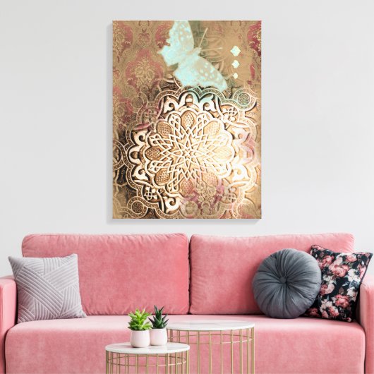 Oriental Glow II - Gewikkeld Canvas (Insitu (Woonkamer))