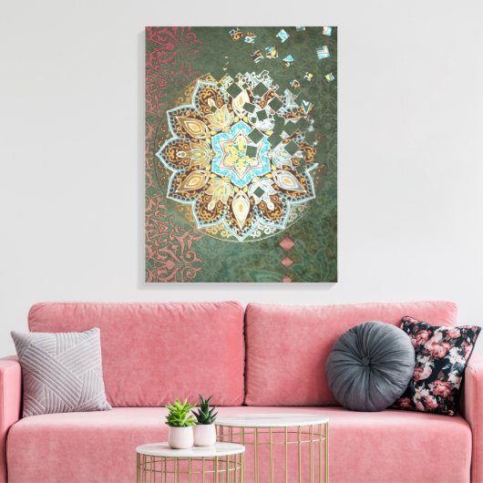 Oriental Glow III - Ingewikkeld Canvas (Insitu (Woonkamer))