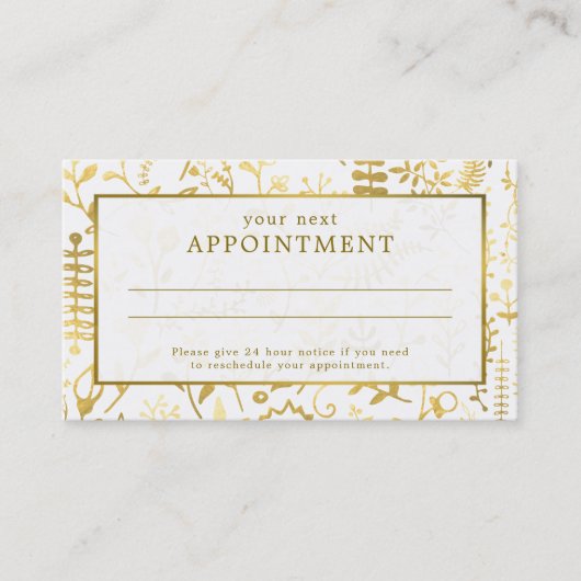 Oriental Gold Boho Appointment Card Afsprakenkaartje (Voorkant)