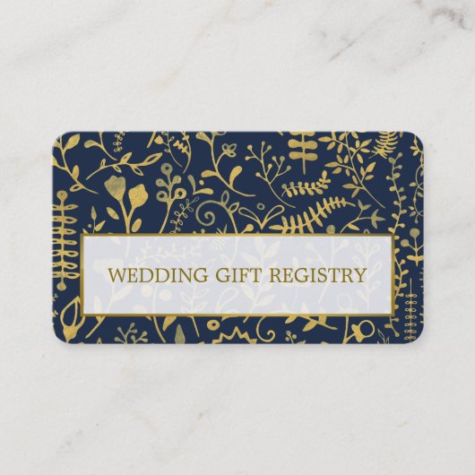 Oriental Gold Boho Gift Registry Card Afsprakenkaartje (Voorkant)