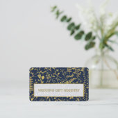 Oriental Gold Boho Gift Registry Card Afsprakenkaartje (Staand voorkant)
