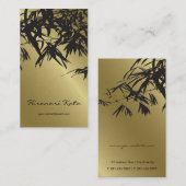 Oriental Gold en Black Bamboe laten stijlvolle Zen Visitekaartje (Voorkant / Achterkant)