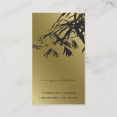 Oriental Gold en Black Bamboe laten stijlvolle Zen Visitekaartje (Achterkant)