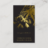 Oriental Gold en Black Bamboe laten stijlvolle Zen Visitekaartje (Achterkant)