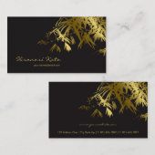 Oriental Gold en Black Bamboe laten stijlvolle Zen Visitekaartje (Voorkant / Achterkant)