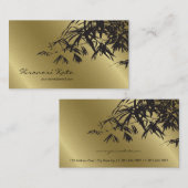 Oriental Gold en Black Bamboe laten stijlvolle Zen Visitekaartje (Voorkant / Achterkant)
