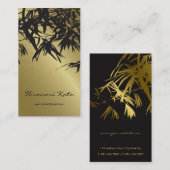 Oriental Gold en Black Bamboe laten stijlvolle Zen Visitekaartje (Voorkant / Achterkant)