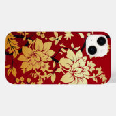 Oriental Golden Flowers op Red Case-Mate iPhone Case (Achterkant (horizontaal))