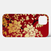 Oriental Golden Flowers op Red Case-Mate iPhone Case (Achterkant (horizontaal))