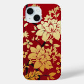 Oriental Golden Flowers op Red Case-Mate iPhone Case (Achterkant)