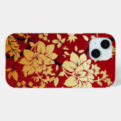 Oriental Golden Flowers op Red Case-Mate iPhone Case (Achterkant (horizontaal))